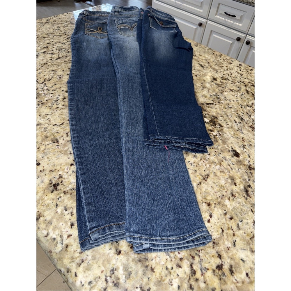 Mudd Jeans, Youth Girls Junior Size 14 Blue, Denim, Pockets, Straight Capri 5173 - Picture 2 of 11